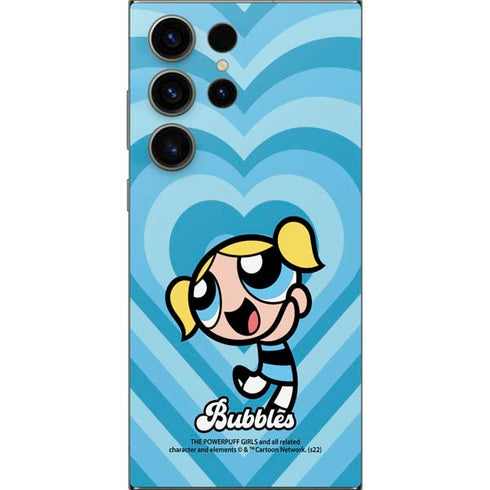 Cartoon Network Powerpuff Girls Bubbles Blue Hearts Galaxy S25 Ultra Skin